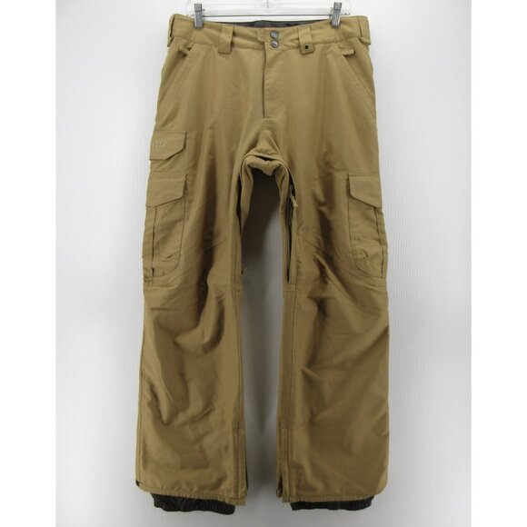 Burton Snow Pants Medium Khaki Dryride Cargo Technical Ski Snowboard * - Picture 1 of 16